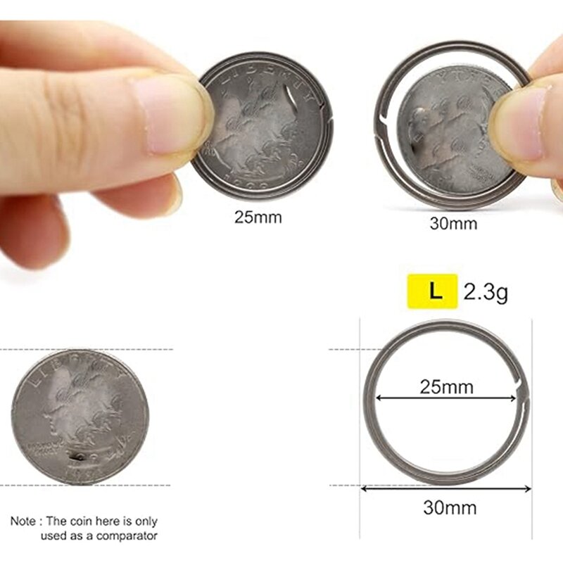 티타늄 키 링, 퀵릴리즈 사이드 푸시 링, 초경량 키 정리함, 외경 30mm, 내구성 5 개