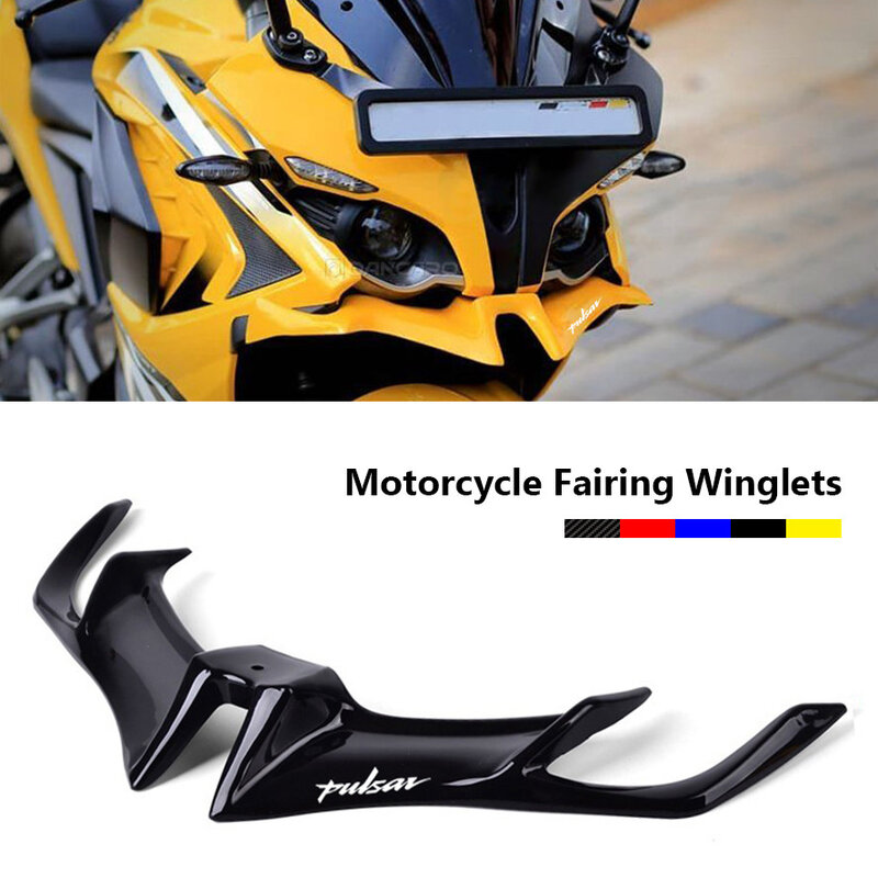 Para bajaj pulsar rs 200 rs200 logotipo abs frente carenagem winglets proteção aerodinâmica guarda capa acessórios da motocicleta peças