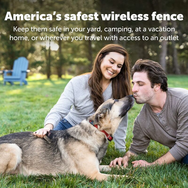 PetSafe Stay & Play-Cerca inalámbrica para mascotas para perros resistentes, sin límite Circular de alambre, patio SEGURO DE 3/4 Acre, para perros de 5 libras +