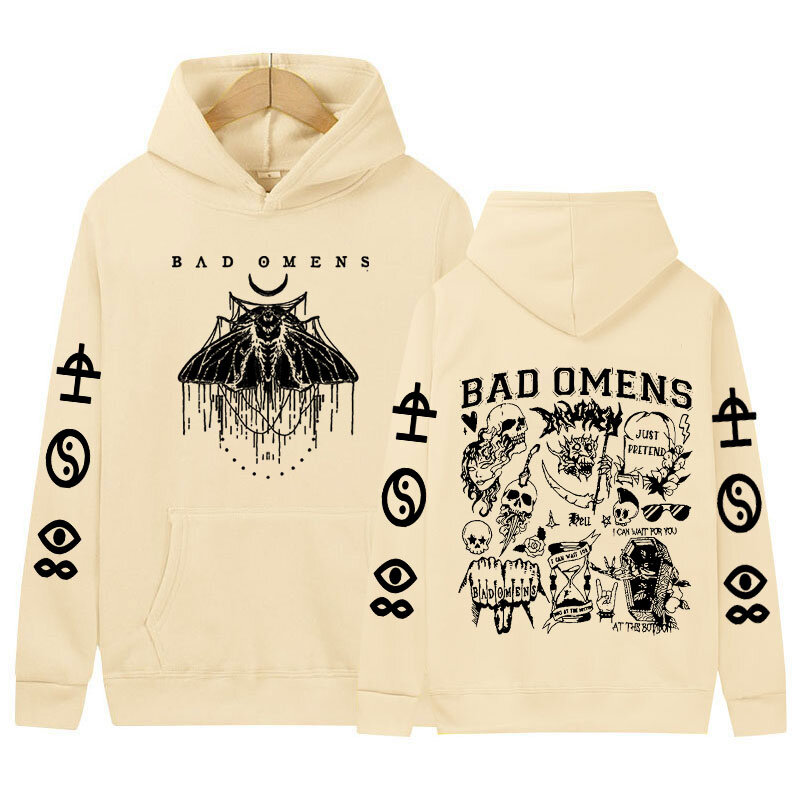 Muzyka rockowa Bad Omens Concrete Forever Tour 2024 bluza z kapturem mężczyźni kobiety Hip Hop Vintage Gothic obszerna bluza sweter Streetwear