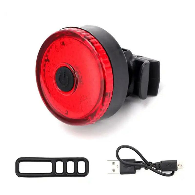 Lampu belakang sepeda Mini X0T4, lampu ekor sepeda isi ulang daya USB, aksesori kecerahan malam tahan air, lampu peringatan bersepeda