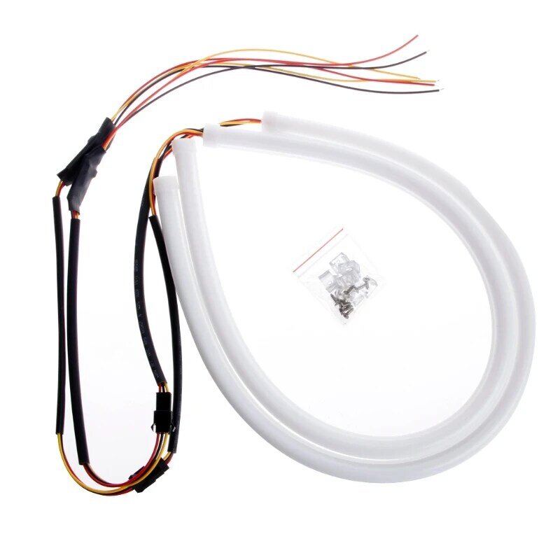 Nowy 2 szt. 45 biały dla 12 V bursztynowa świetlówka reflektor LED Strip DRL do Drop Shipping