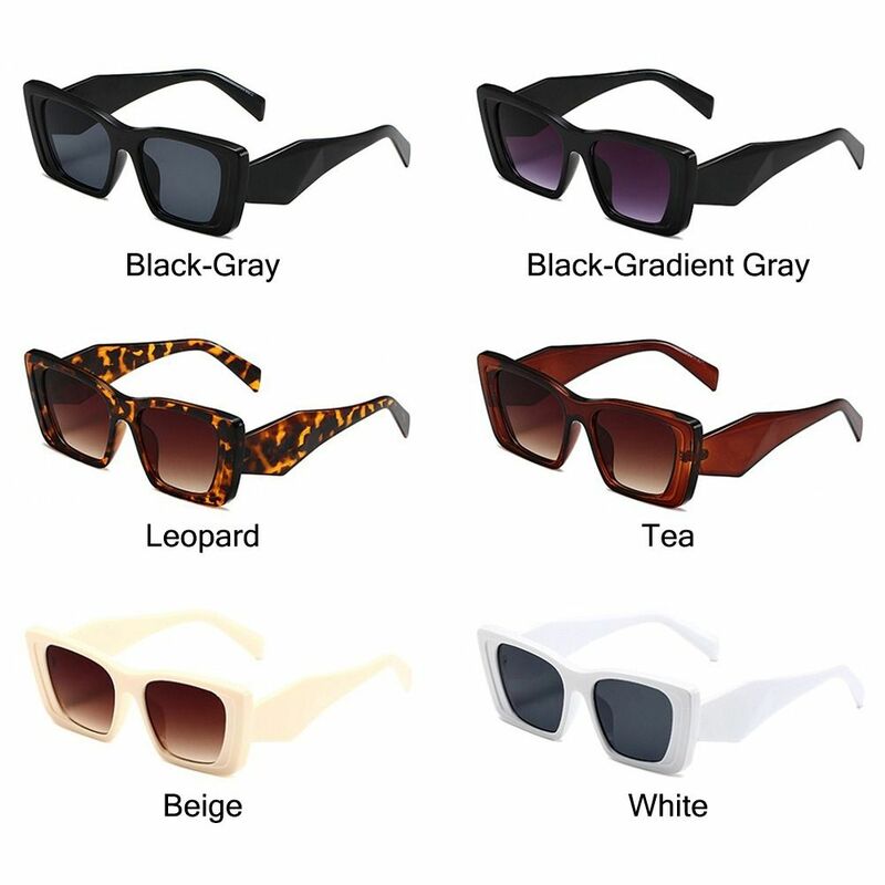 نظارات شمسية مستطيلة بإطار مربع عتيق ، حماية من الأشعة فوق البنفسجية ، ظلال 90s غير منتظمة ، نظارات للنساء والرجال