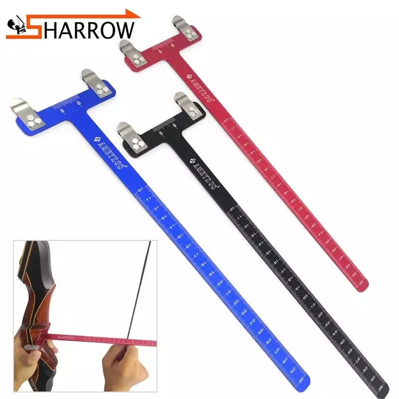 Archery Bow Square T Ruler Stainless Steel Material Hunting Measurement Tool Bow and Arrow Shooting Bowstring Positioning Scale