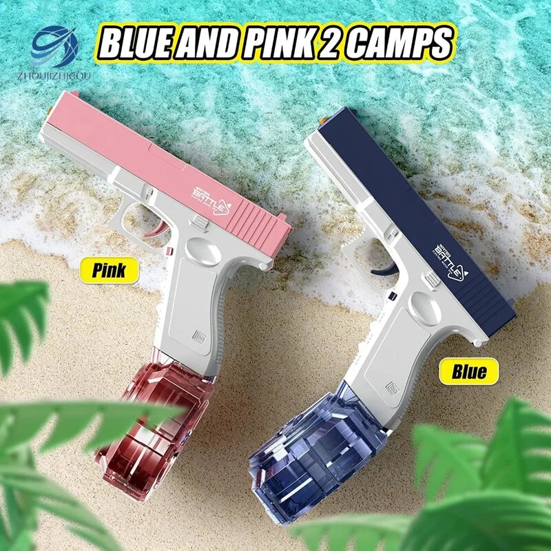 Pistolet à eau électrique de grande capacité, odorà eau automatique Glock, piscine d'été, plage, jeux de fête en plein air, jouets de jeu pour enfants, cadeaux pour adultes