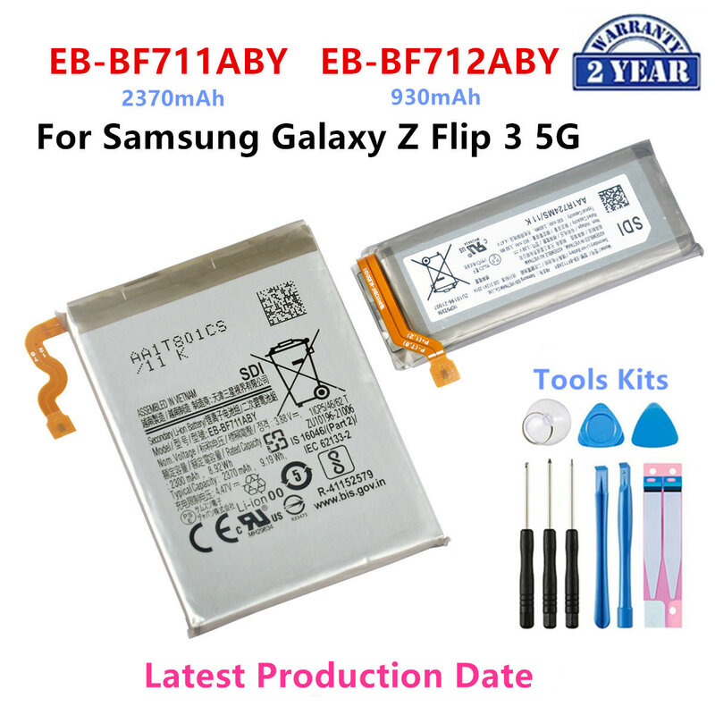 แบตเตอรี่ EB-BF712ABY EB-BF711ABY ใหม่สำหรับ Samsung Galaxy Z Z flip 3 Flip3 5G F711 F711B F712แบตเตอรี่ SM-F711B + เครื่องมือ