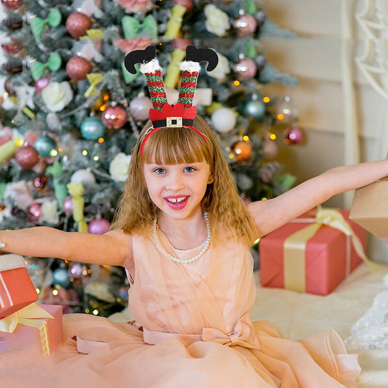 الكرتون سانتا كلوز الساق هيرباند ، قبعة عيد الميلاد ، هدية لصالح الفتاة ، عصابة رأس ، ديكور عيد ميلاد سعيد ، مهرجان الدعامة