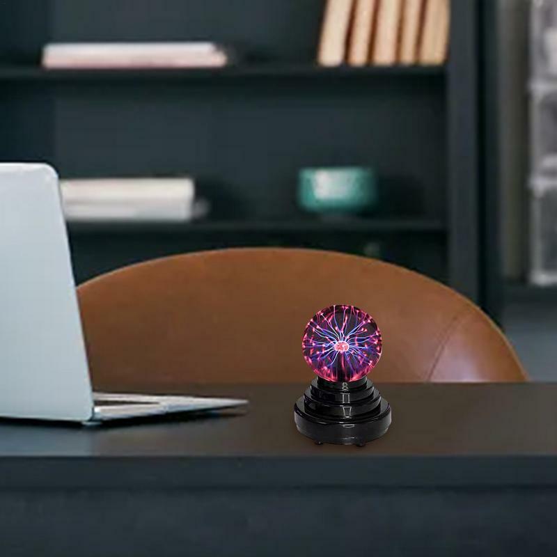 Boule de Plasma Magique avec Contrôle du Son, Veilleuse LED en Verre Tactile, Décor de Cadeau d'Anniversaire et de Noël pour Enfant