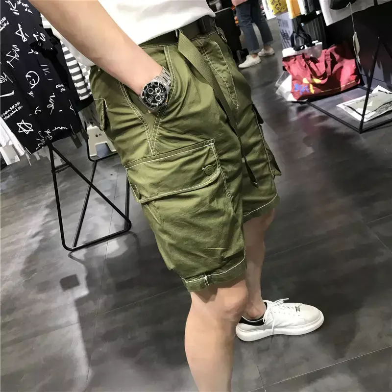 Male Short Pants Multi Pocket Black Big Size Men's Cargo Shorts Oversize Harajuku Loose Jorts 2024 Fashion Clothes Streetwear