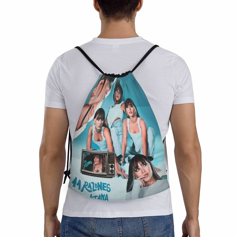 Tas punggung kustom Aitana Blue Rizones untuk latihan ransel Yoga pria wanita penyanyi musik Spanyol olahraga Gym snackpack