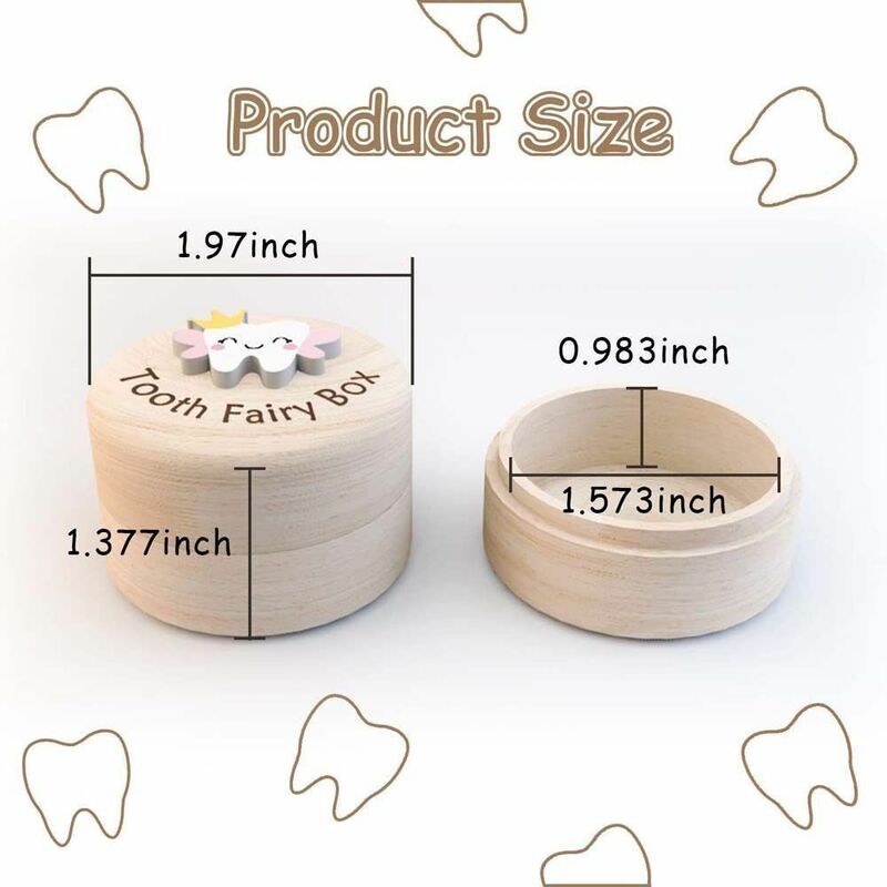 Holz Milch zähne Veranstalter dauerhafte Sammeln Zähne hochwertige Baby Zahnbox speichern Geschenke Zahnbox