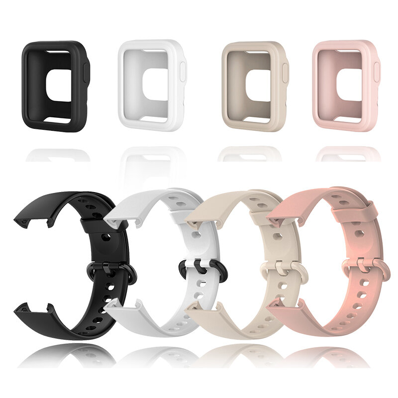 Pulseira de silicone para Xiaomi Mi Watch 2 Lite, pulseira com estojo macio, pulseira de substituição, Redmi, Poco