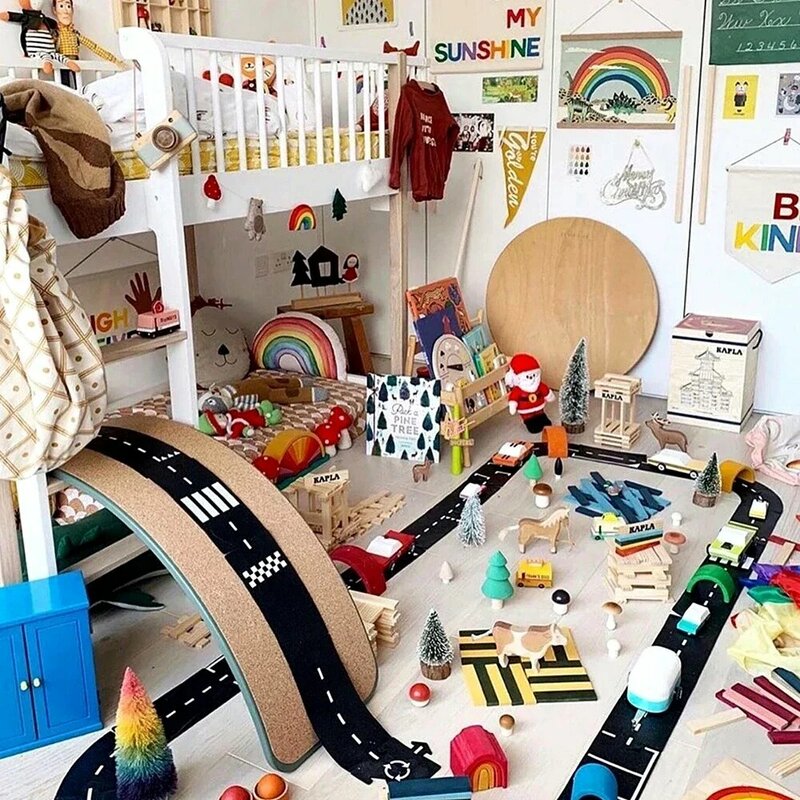 DIY tor zestaw do gry podkładka do puzzli dzieci budowa drogi tor autostradowy zabawka samochód ruch drogowy elastyczne Puzzle PVC zabawki dla dzieci na prezent