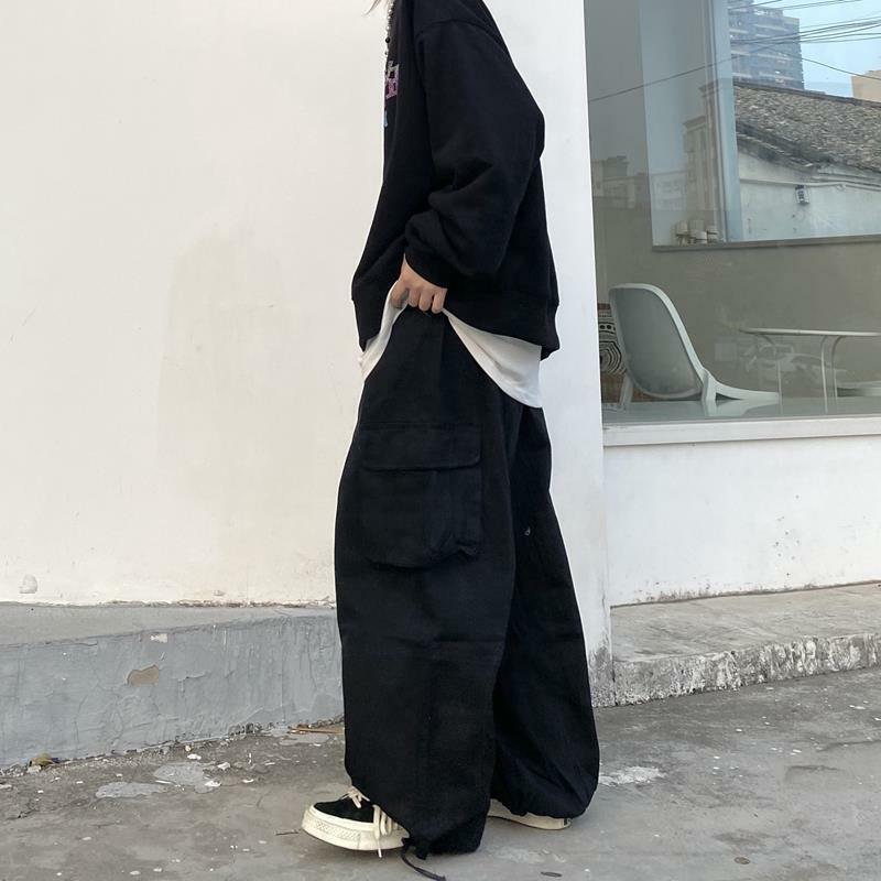 Homens do vintage streetwear harajuku y2k emo baggy calças de carga para homens preto caqui macacão calças masculinas casuais alt hip hop roupas