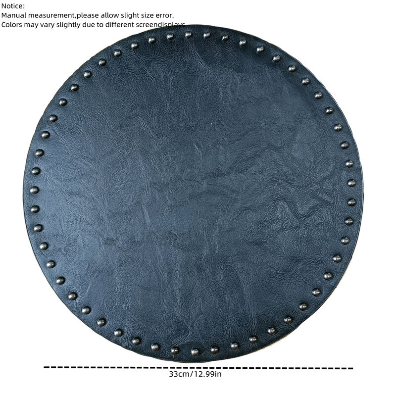 13“ Light Luxury Round PU Leather Meal Mats Heat Lnsulation Non-Slip Cup Dining Table Mat Kitchen Accessories