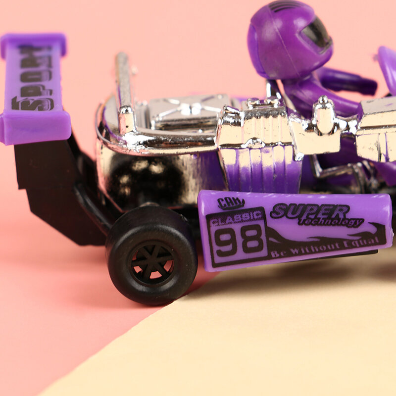 Random Color 1pc Kids Pull Back Power Racing Car Power Kart Children's Puzzle Toy Vehicles Car Formula Car Inertia Go-kart