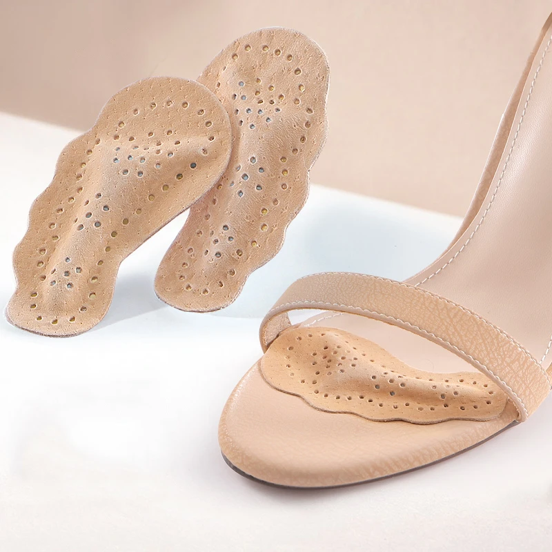 Leder Vorfuß polster für Damen Sandalen High Heels rutsch feste Schuhe Einlegesohlen für Damenschuhe setzen selbst klebende Anti-Rutsch-Aufkleber ein