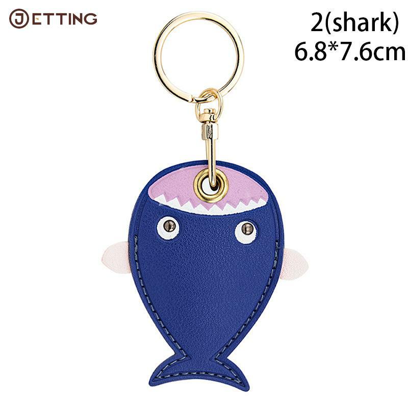 Retro Rectangular Round Keyring Leather Access Card Holder Keychain Community Water Drop Proximity Card Protective Case Key Fob