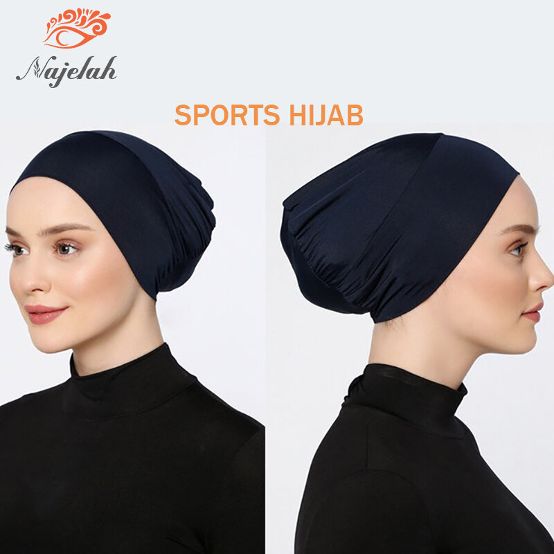 Islamico Sport Modal satin Hijab Undercap Abaya Hijab per donna musulmano Abayas Jersey turbanti turbante istantaneo Head Wrap berretto da donna