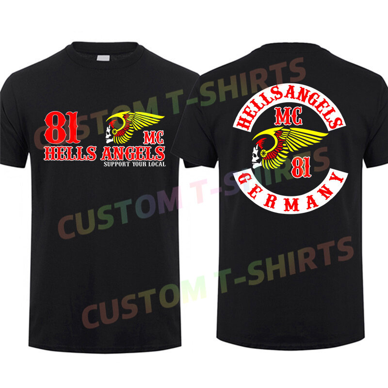 2024 maglietta da uomo Casual Hells Angels 81 Support T-Shirt Graphic oversize Sports top traspirante confortevole Streetwear S-3XL