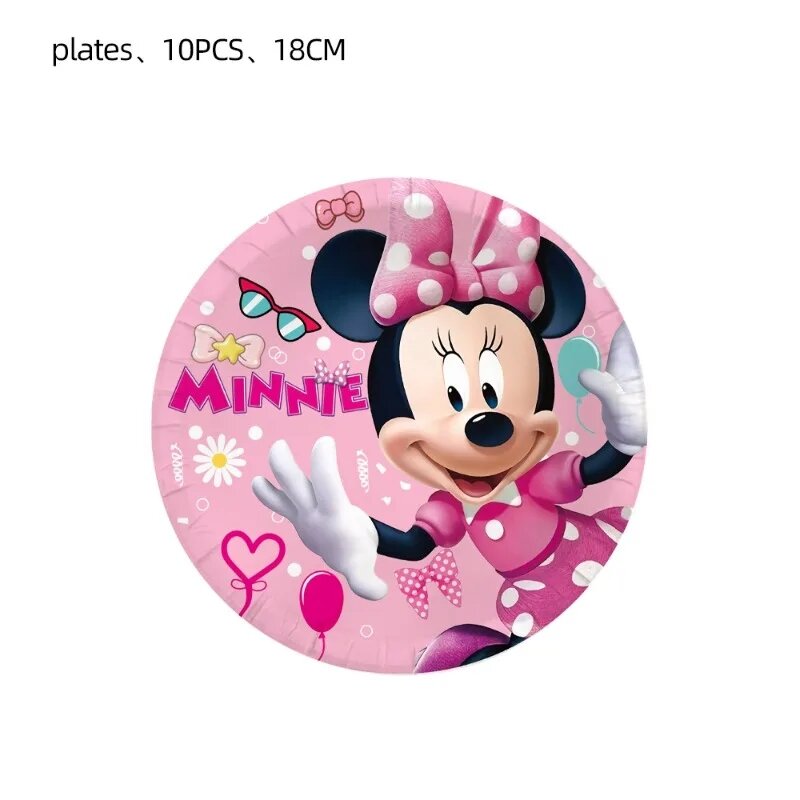 Disney Banner Cake Insertion Balloon Party Disposable Tableware New Minnie Mickey Mouse Birthday Party Decoration