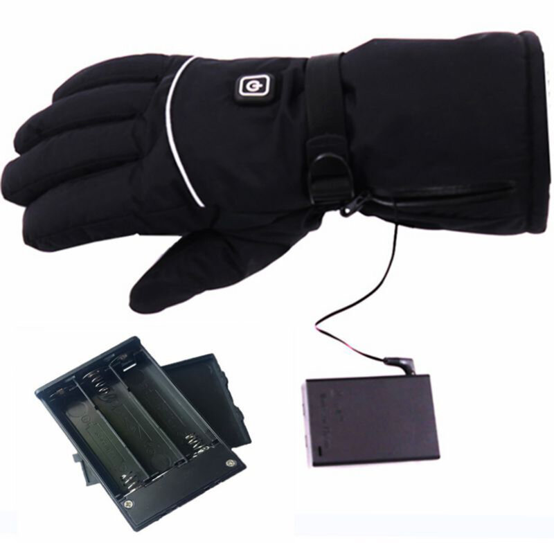 Sarung tangan pemanas ski musim dingin, sarung tangan pemanas layar sentuh tahan angin bertenaga baterai untuk berkendara ski sepeda motor
