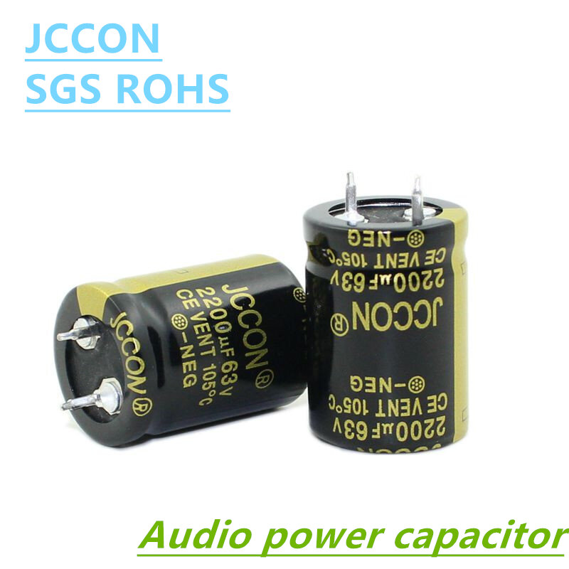 JCCON-Capacitor eletrolítico de áudio para amplificador HiFi, 63V, 3300UF, 4700UF, 6800UF, 10000UF, 12000UF, 15000UF, 22000UF, baixo ESR, 1Pc