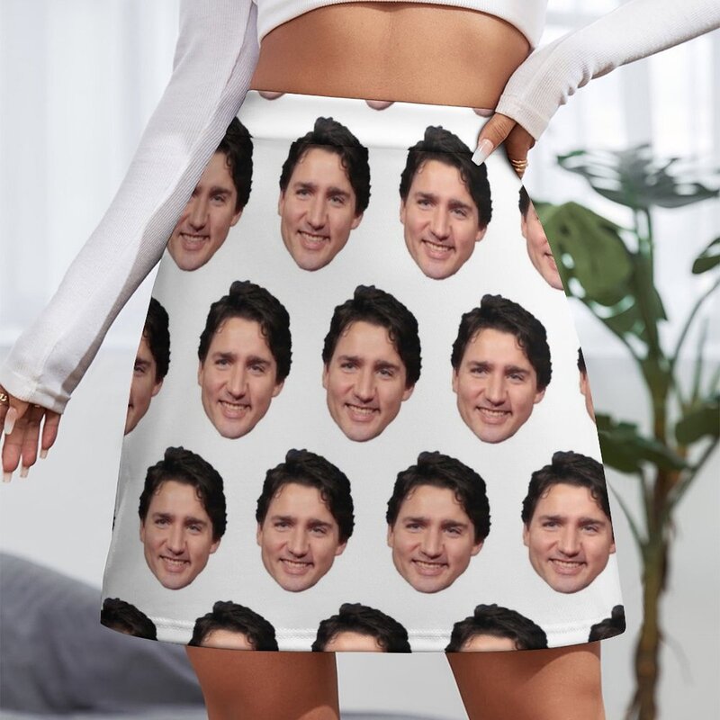Minifalda con cara de Justin Trudeau, moda japonesa coreana, ropa de verano kawaii