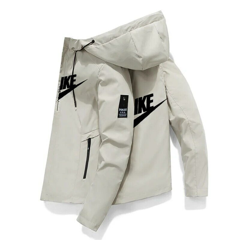 Chaqueta de béisbol con capucha para hombre, chaqueta deportiva a prueba de viento con crema llera, informell, de alta calidad2024