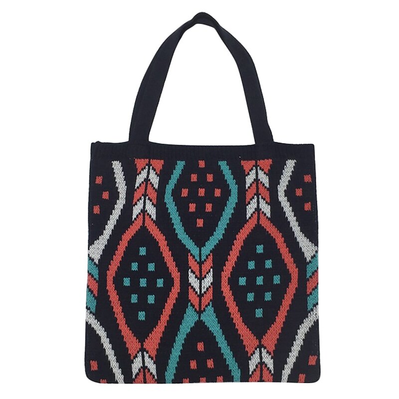 Женская вязаная сумка, Модная стильная сумка через плечо для девушек, вместительные сумки для покупок, вязаный дизайнерский женский классический тоут