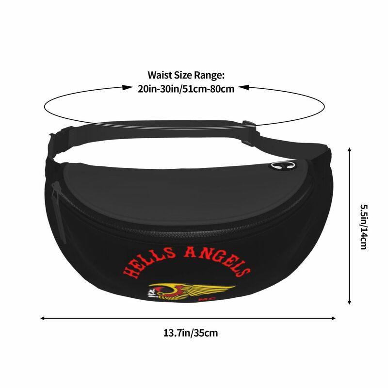 Hell Angel Belt Bag Merch, bolso de bola de masa hervida para Club de motocicleta femenino, a la moda