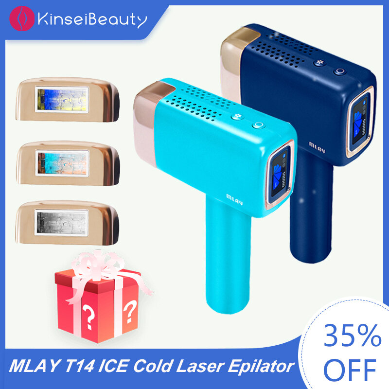 MLAY-depiladora láser T14 para hombres y mujeres, máquina de depilación IPL en frío y hielo, 500000 Flashes, 3 en 1, automática, para uso doméstico