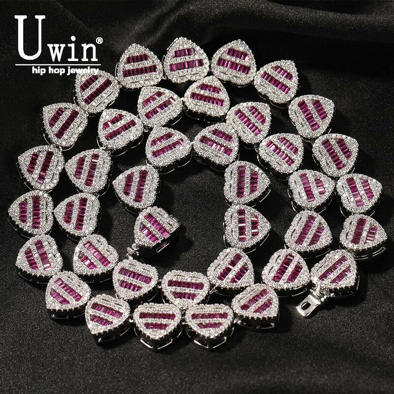 UWIN-collar de corazón de 12mm para mujer, gargantilla de circonita cúbica, joyería de Hip Hop con encanto, 2022