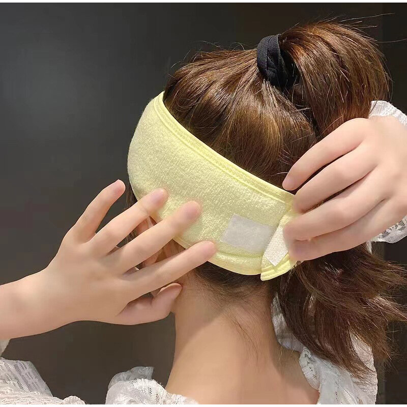 Headband larga ajustável para mulheres, acessórios de toalha macia, bandana para lavar, banho, maquiagem, facial, spa, ioga