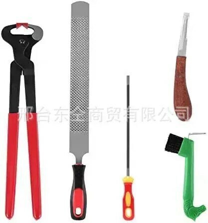 14 inch set of shoe repair tools, shoe clippers, shoe files, horse shoe scissors, large board files, stable horse gear