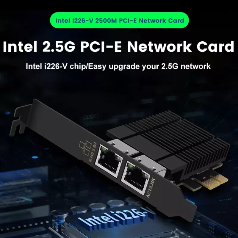 Kartu jaringan Intel 2.5G PCI-E, 1 * RJ45 2 * RJ45 i226-V 4 * RJ45 i225-V B3 2500M LAN untuk komputer Desktop 2U NAS Firewall Router