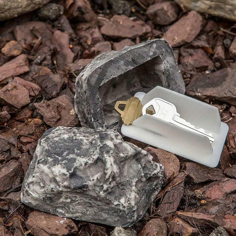 Key Rock Hider 야외 현실적인 비밀 키홀더, 내구성 있는 안전한 정원 장식품, 가족 친구 동료를 위한 전환 금고