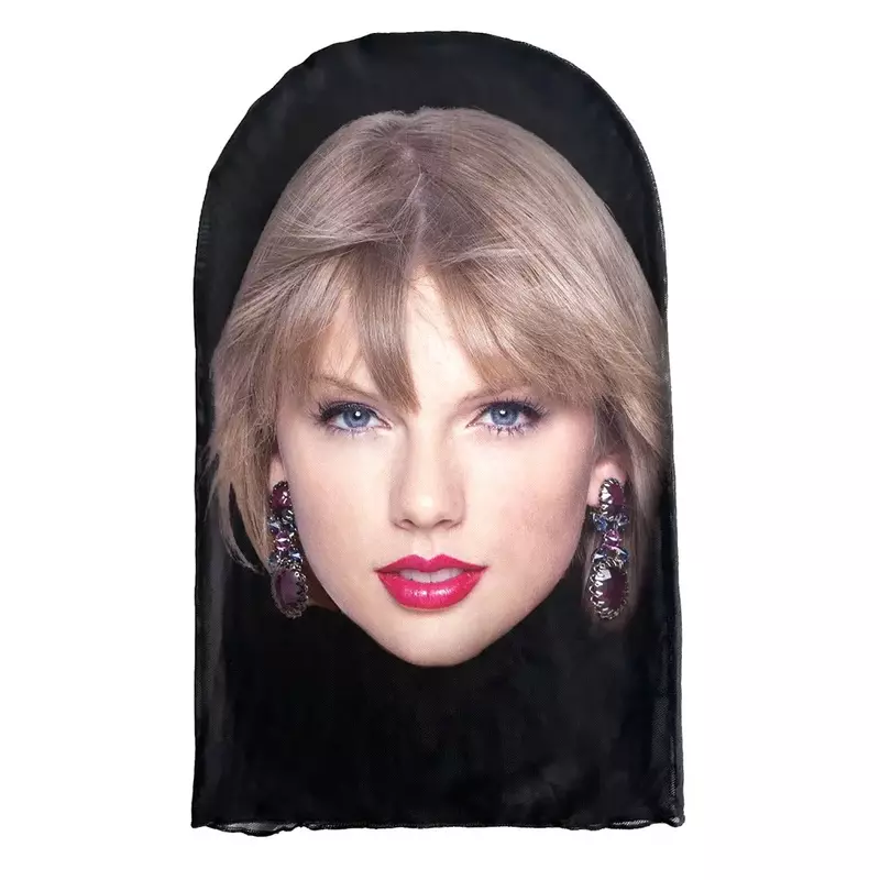 Casco de Cosplay para hombre y mujer, máscara de cara completa transpirable con capucha de malla elástica impresa en 3D, cantante Taylor Swift