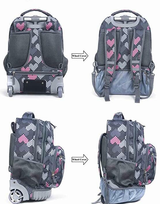 18 Inch School Rolling  Suitcase Kids Rolling Backpack 18 inch Rolling Laptop Backpack School Trolley Backpack Bag For girls