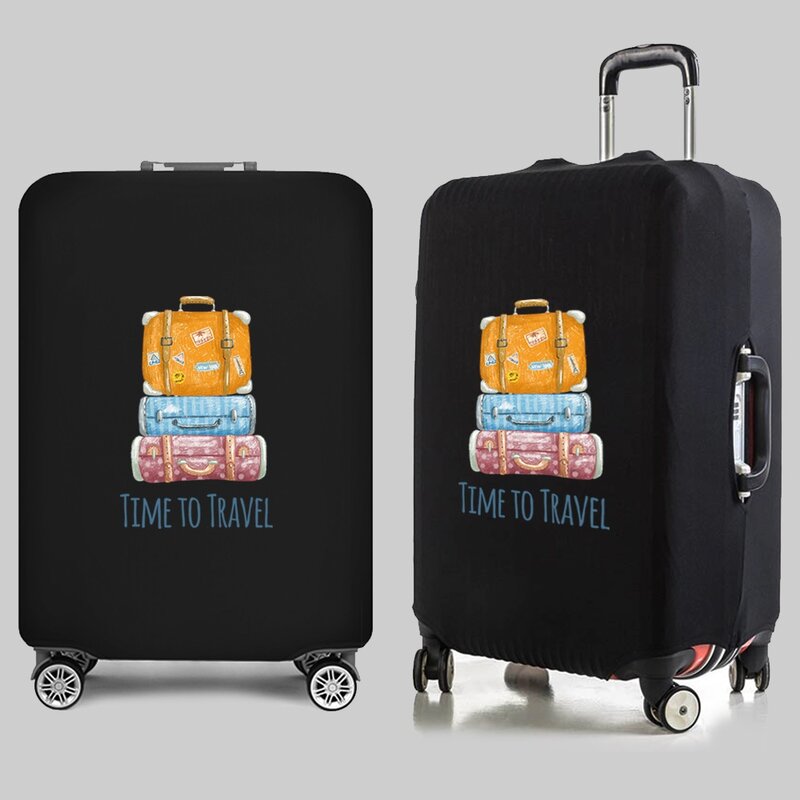 Capa protetora elástica para Trolley Case, Mapa do Mundo Bagagem de Viagem, Mala Covers, Viajando Essentials Acessórios, 18 "a 32"