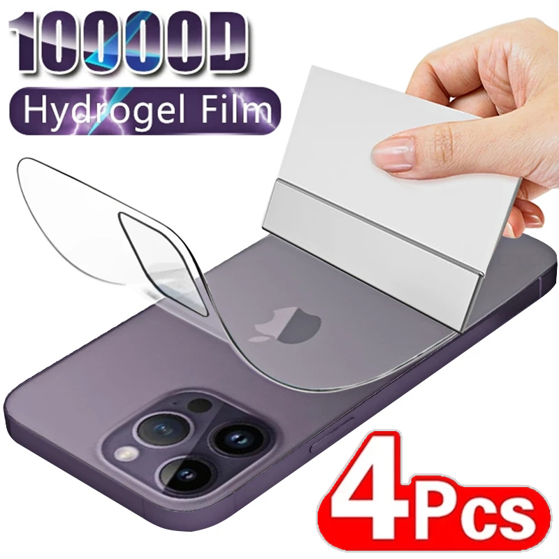 Película trasera de hidrogel para iPhone, Protector de pantalla sin cristal para modelos 13, 11, 12, 14 Pro Max, 7, 8, 15 Plus, 14, 12Mini, 11 PRO, X, XR, XS MAX