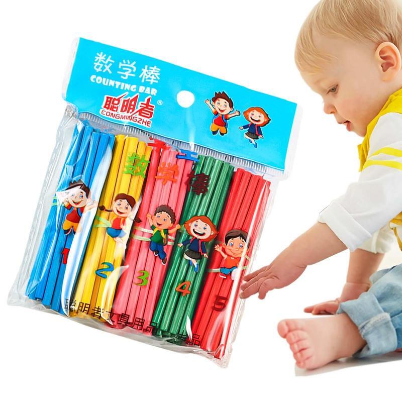 100pcs/set Wooden Counting Number Sticks Mathematics Teaching Aids Counting Rod Kids Preschool Math Learning Toys For Children