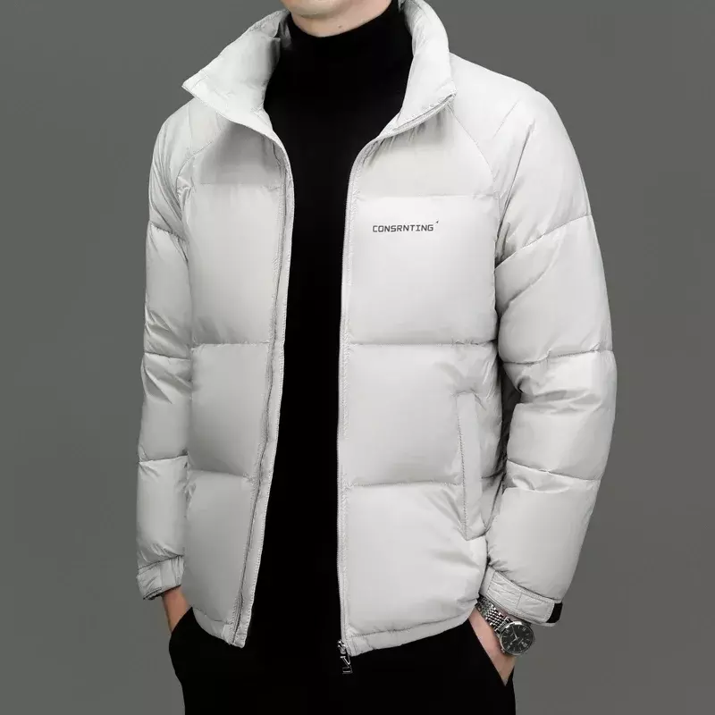 Men's Fashion Cotton-Padded Jacket Stand Collar Puffer Jacket Coat Casual Thickening Warm Winter Clothing Cotton-Padded Jacket