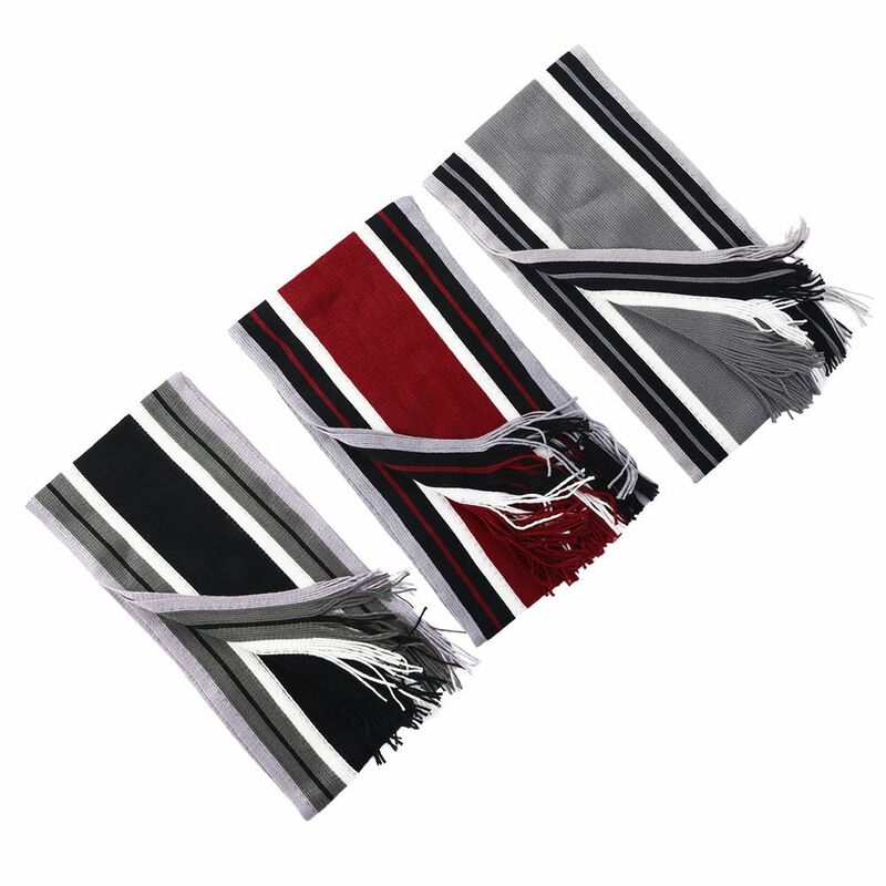 Quality Business Affairs Scarves Men's Shawls Knit Scarf Scarves with Tassels Fringed Muffler Scarf Striped Scarf Tassel Scarf