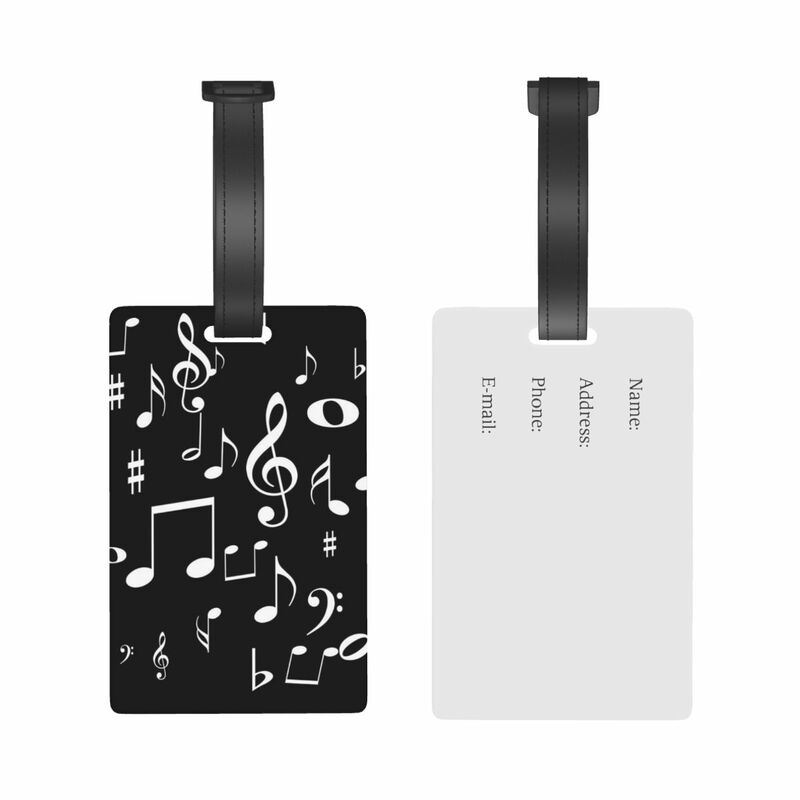 Music Notes Luggage Tags Suitcase Accessories Travel PVC Cute Baggage Boarding Tag Portable Label Holder ID Name Address