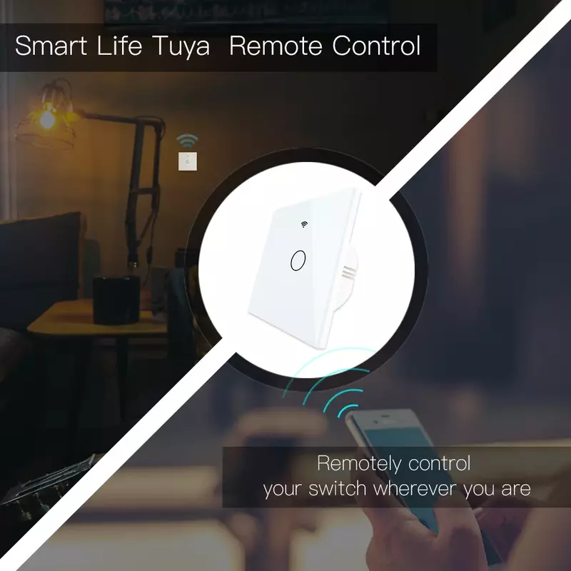 WiFi Smart Glass Panel Light Switch Tuya App telecomando lavora con Alexa Echo Google Home RF433 EU Type Touch 1/2/3 Gang