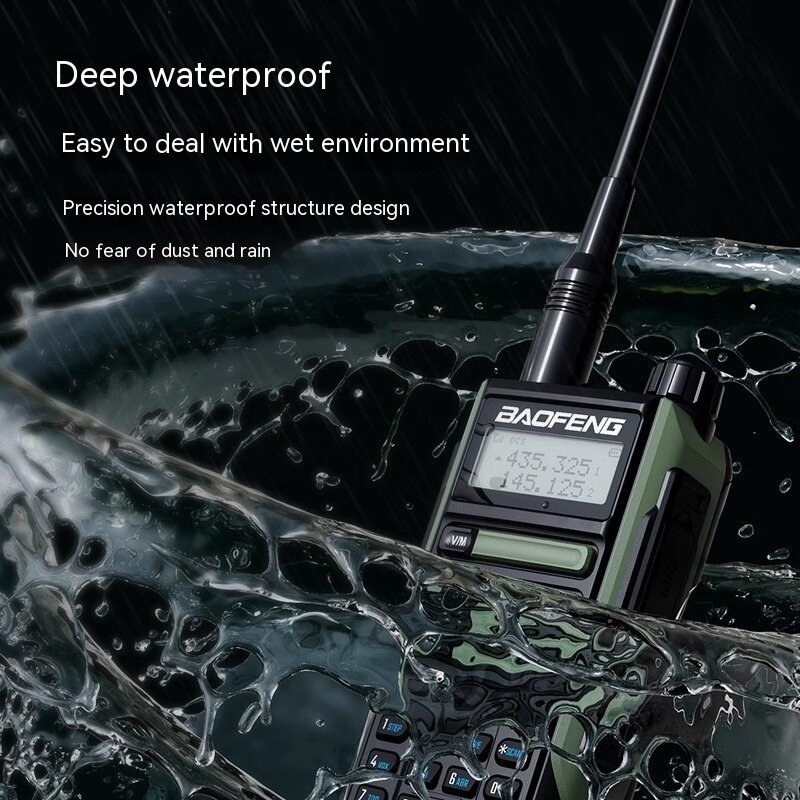 วิทยุสื่อสารสองทาง Baofeng UV16วอล์คกี้ทอล์คกี้สามคลื่นเครื่องชาร์จแฮมกันน้ำ VHF UHF แบบระยะไกลชนิด C วิทยุพกพา