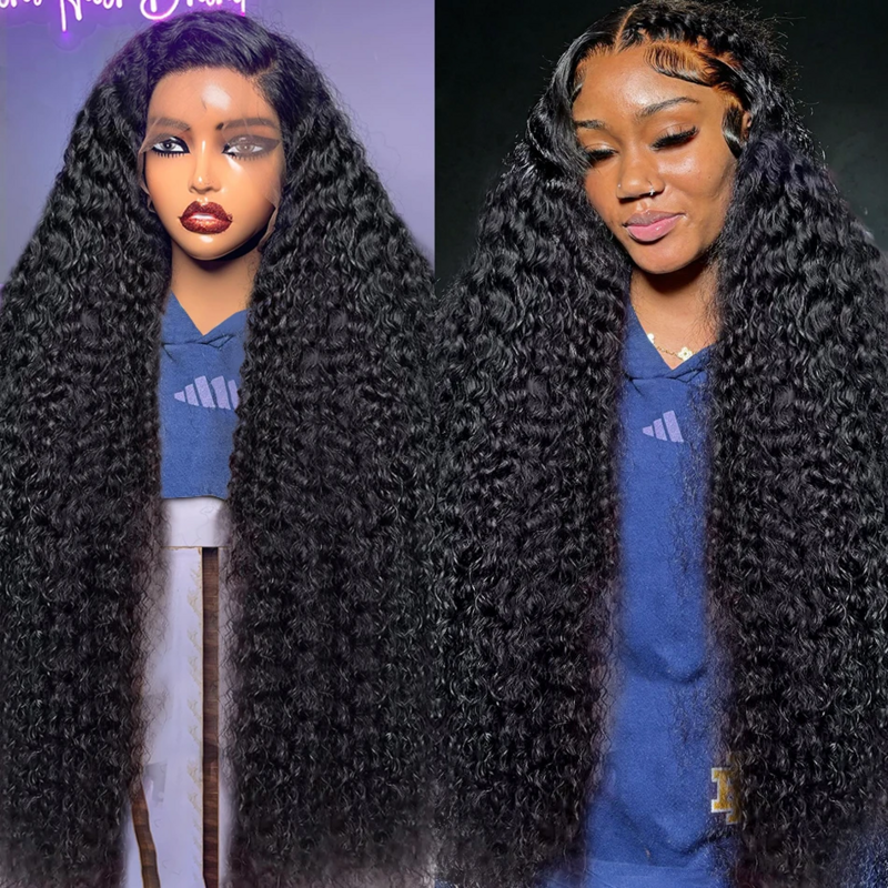 40 Inch Water Wave Lace Frontal Wig HD Lace Wig 13x6 Human Hair Transparent 13x4 Lace Front Wigs For Women Preplucked Curly Hair