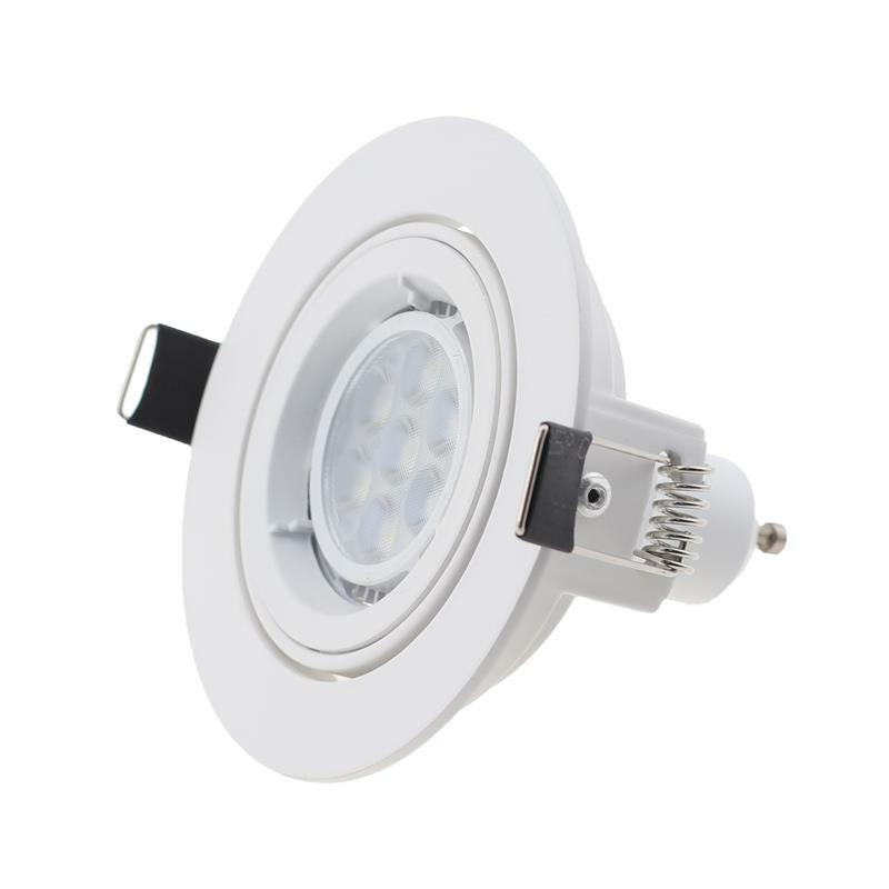 مصابيح LED مستديرة من الألومنيوم تركيبات تركيب السقف ، إطار ضوء بقعة مضمنة ، GU10 ، MR16