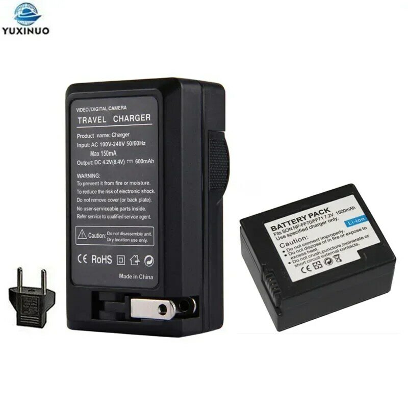 1500mAh NP-FF50 NP-FF51 NPFF50 NPFF51 Battery + Charger For Sony DCR-HC1000 IP1 IP210 IP220 IP45 IP5 IP55 PC106 fit NP-FF70 FF71